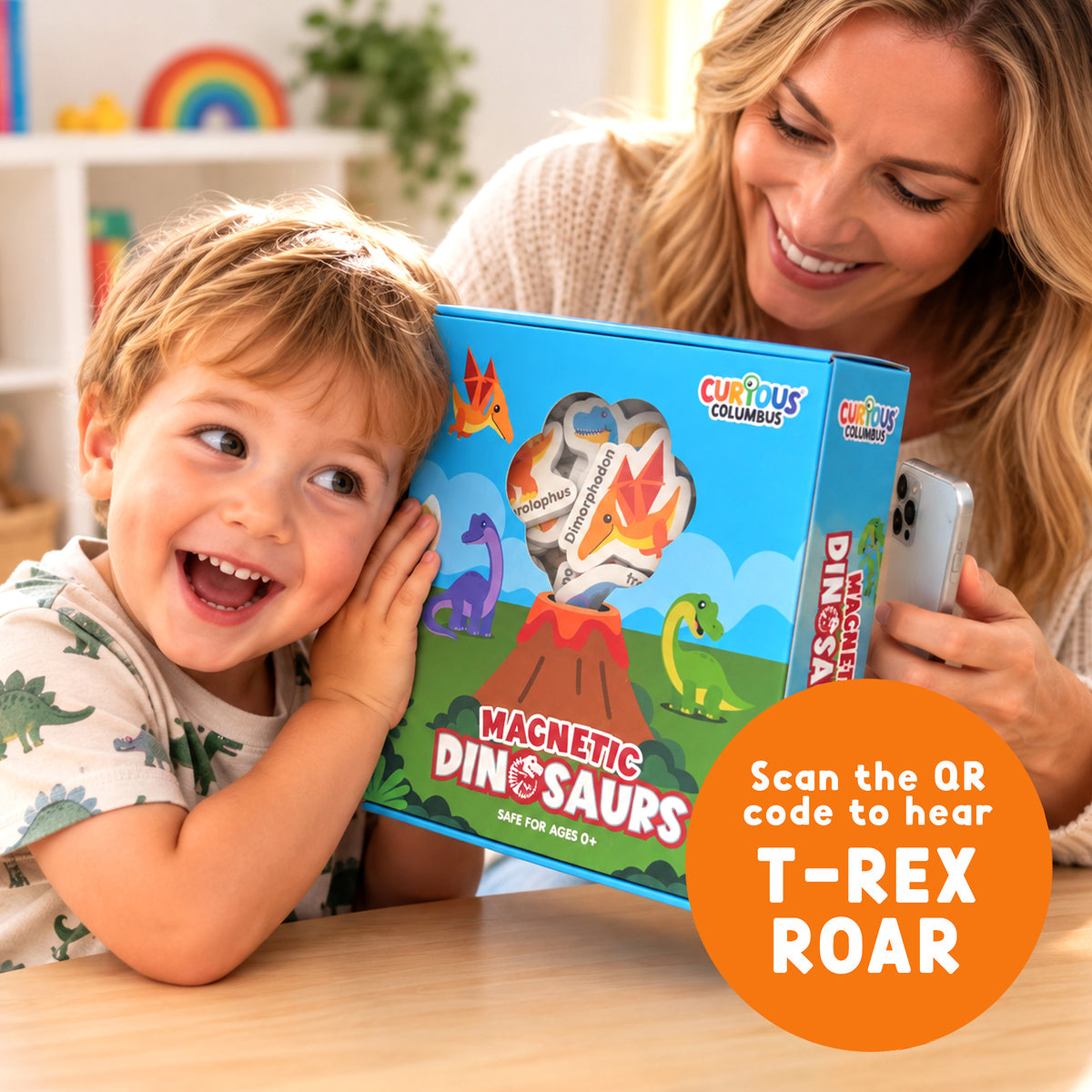 Curious Columbus Magnetic Dinosaurs – 25 Piece Magnetic Play Set