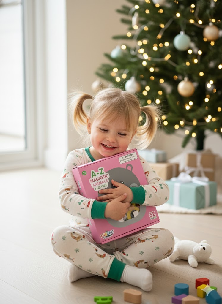 Curious Columbus Magnetic Animals and Letters – 52 Piece Alphabet & Animal Magnet Set