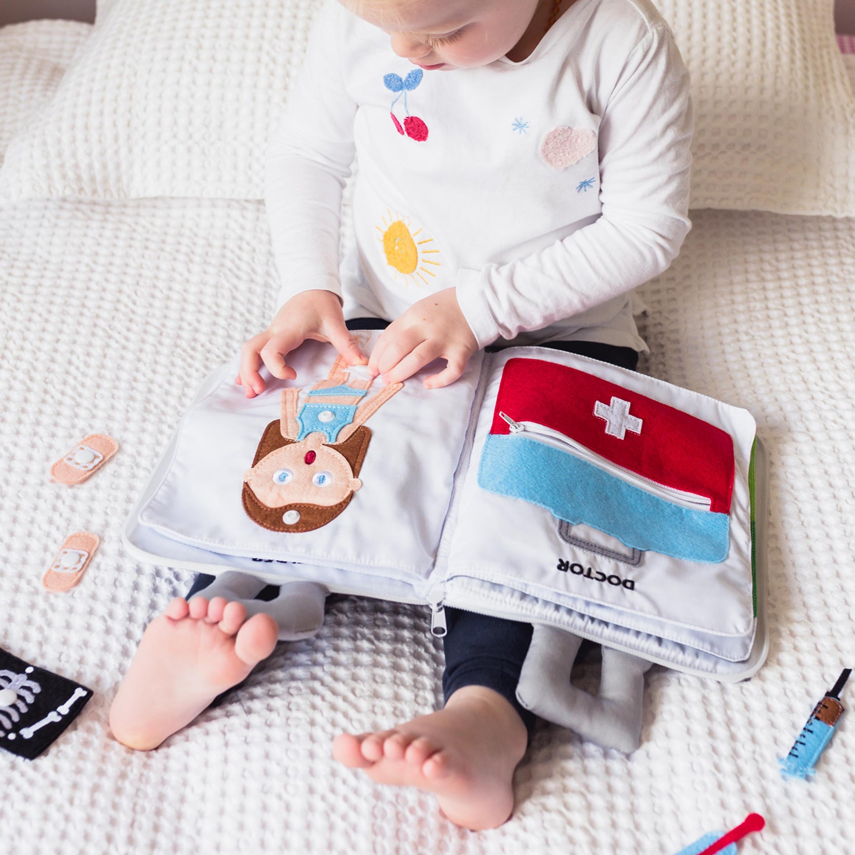 Curious Columbus Fabric Activity Book – When I Grow Up – Interactive Soft People & Professions Book