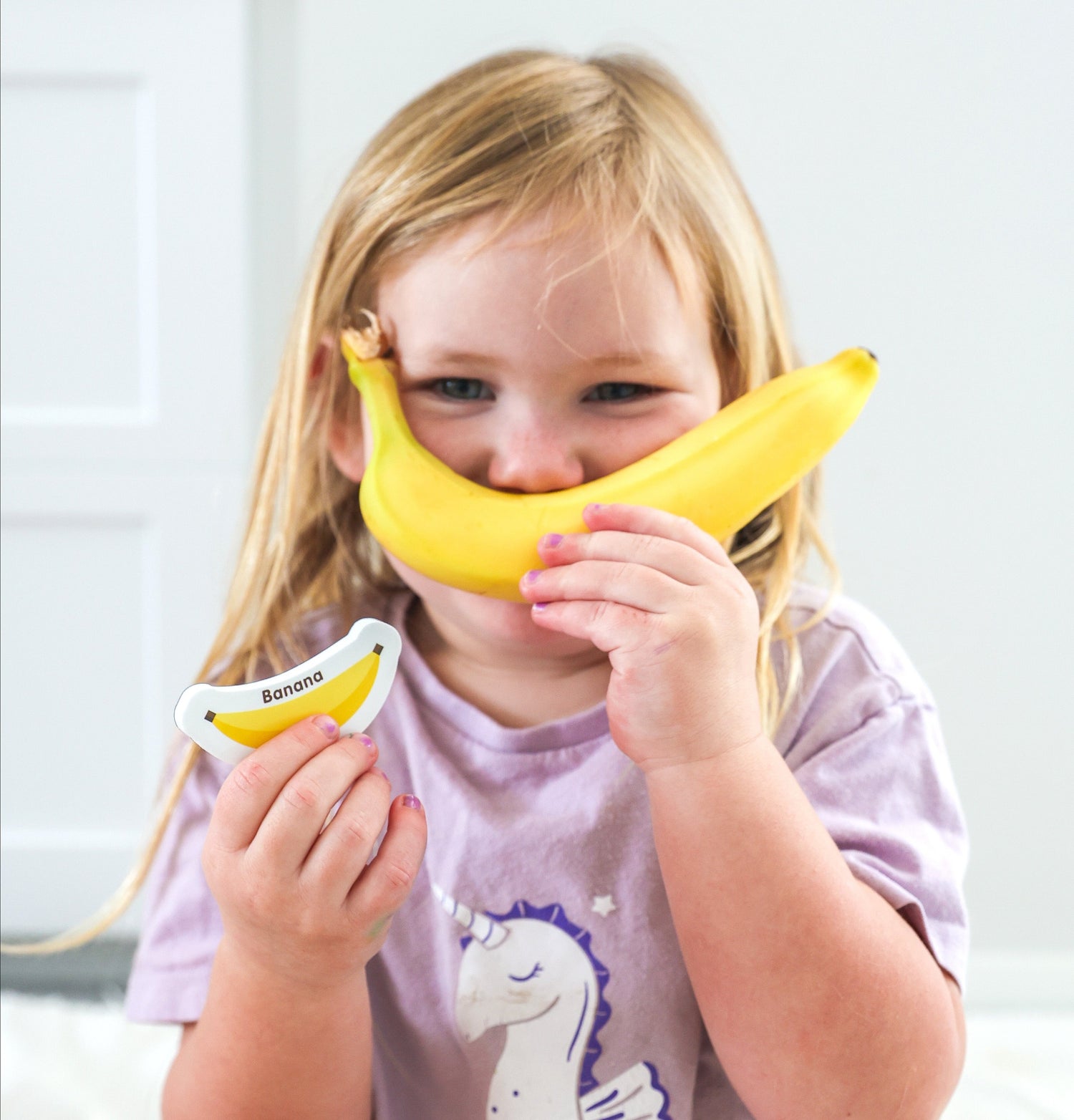 Curious columbus toddler fridge magnets, food fruit and veg theme refrigerator magnets healthy eating fussy eater alphabet magnets banana