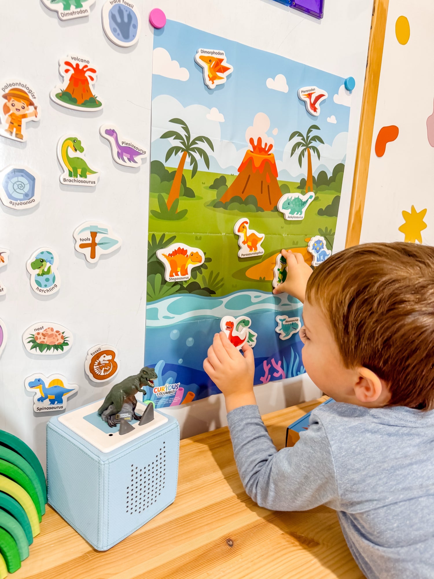 Curious Columbus Magnetic Dinosaurs – 25 Piece Magnetic Play Set