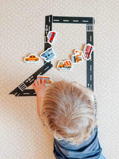 Curious Columbus Magnetic Vehicles – 27pc Fridge Magnets for Toddlers, Baby &amp; Kids