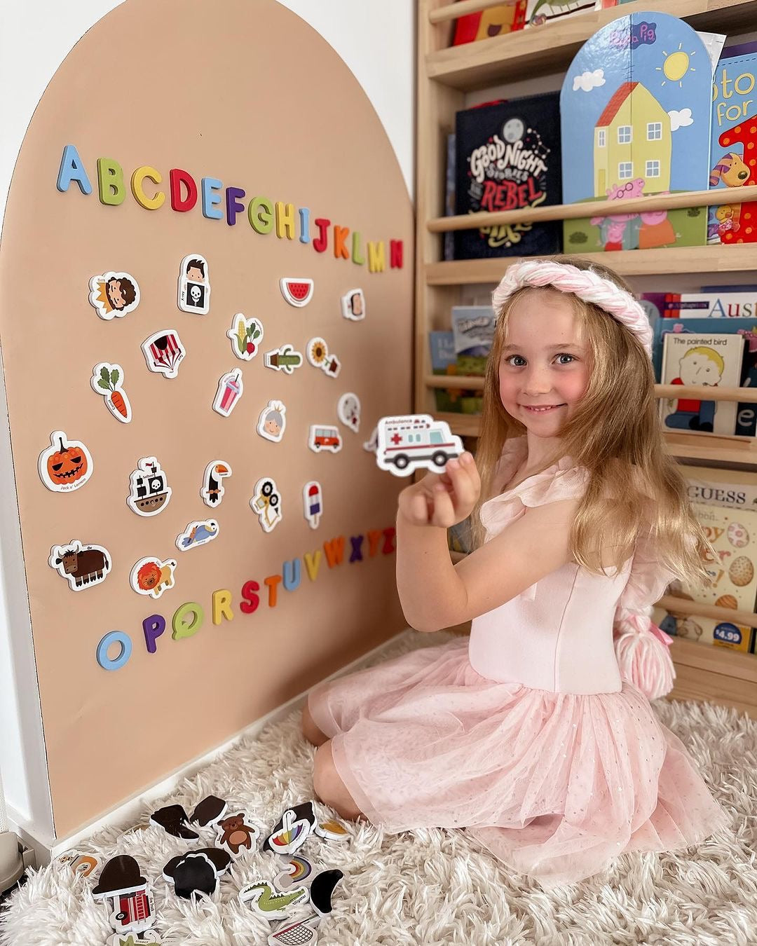 Curious Columbus Magnetic Objects and Letters – 78 Piece Alphabet &amp; Object Magnet Set