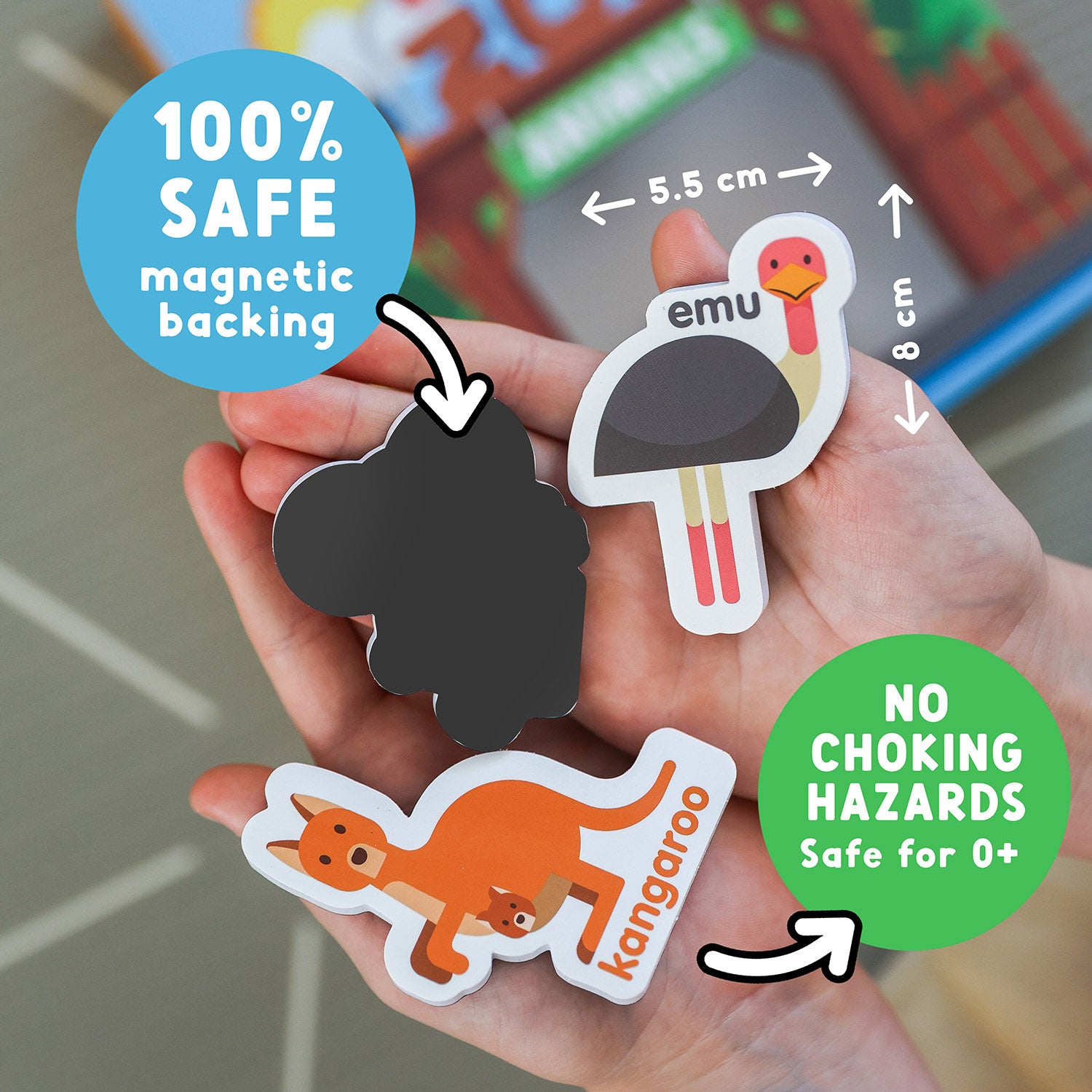 Curious Columbus Magnetic Zoo Animals – 28pc Fridge Magnets for Toddlers, Baby and Kids