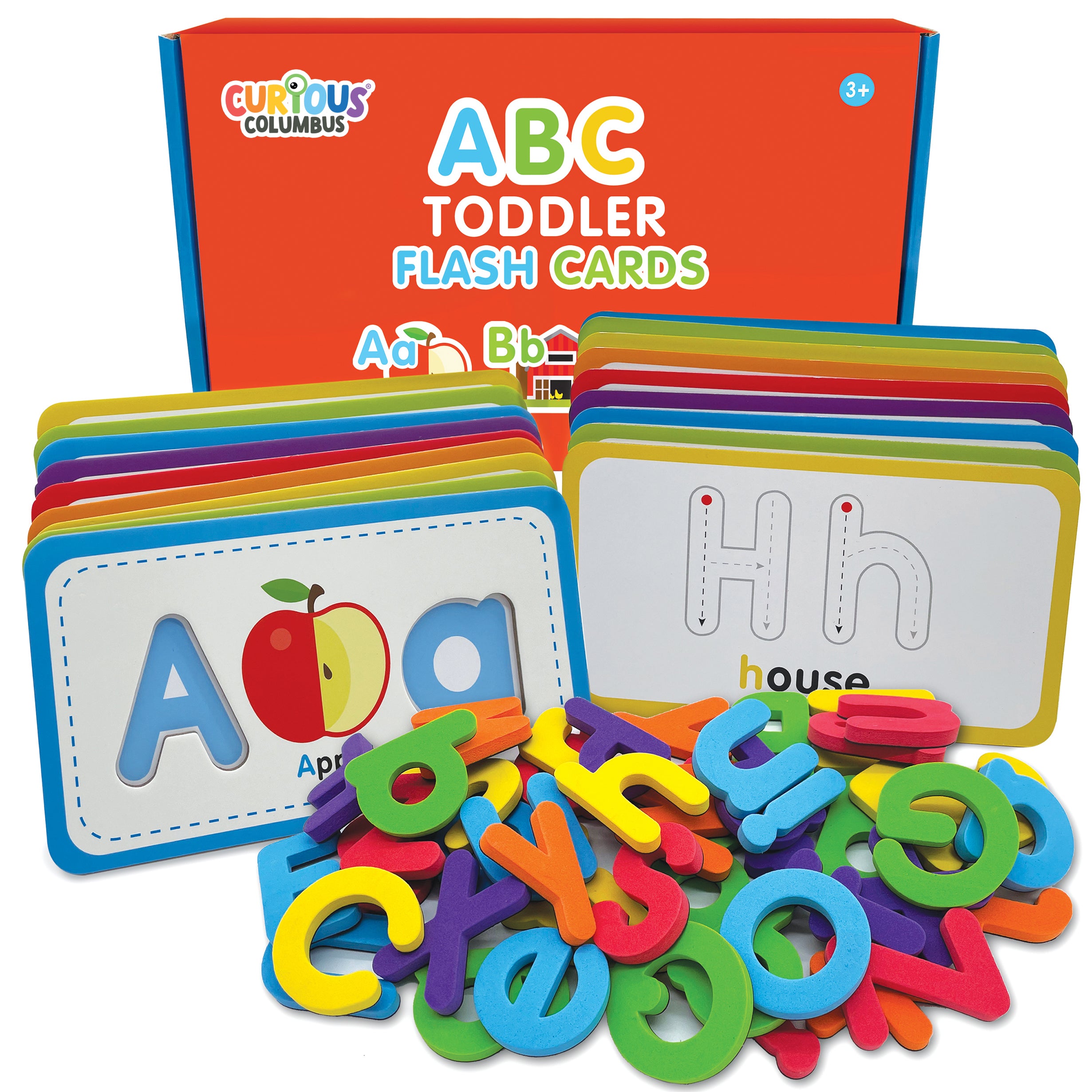 Curious Columbus Flashcards &amp; ABC Magnetic Letters – Alphabet Learning Set