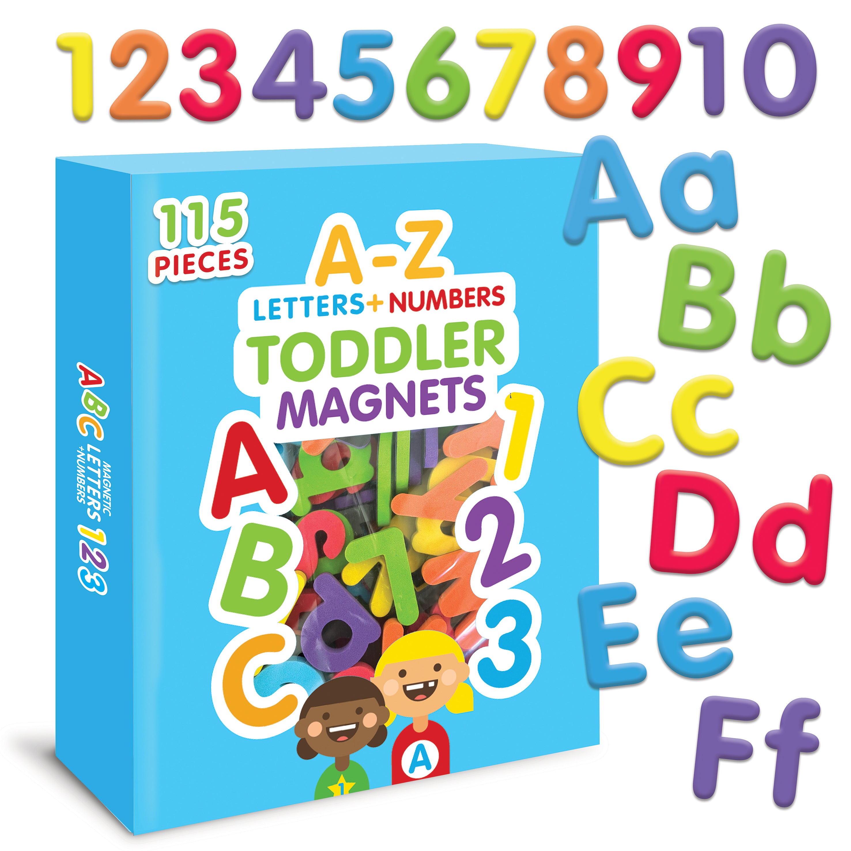 Curious Columbus Magnetic Letters and Numbers – 115 Piece Alphabet &amp; Number Magnet Set
