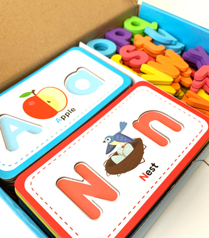 Curious Columbus Flashcards &amp; ABC Magnetic Letters – Alphabet Learning Set
