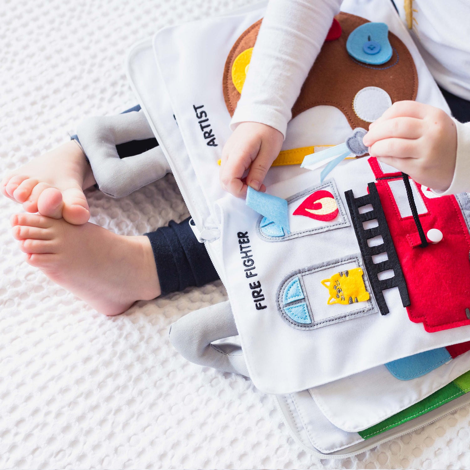 Curious Columbus Fabric Activity Book – When I Grow Up – Interactive Soft People &amp; Professions Book