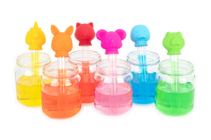 Curious Columbus Silicone Animal Pipette Droppers – 6 Pack Fine Motor Skills Set