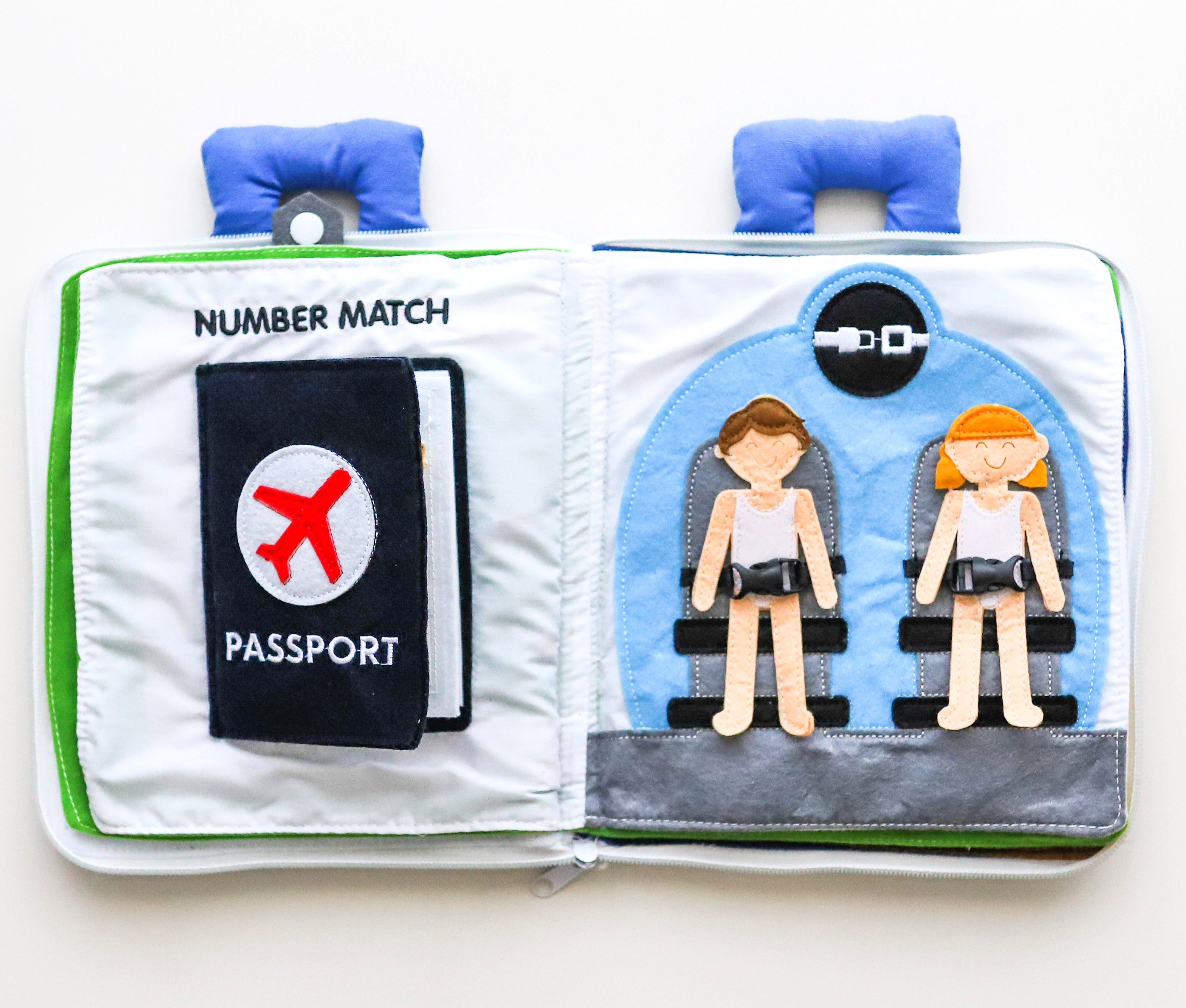 Curious Columbus Fabric Activity Book – Away We Go – Interactive Soft Travel Book