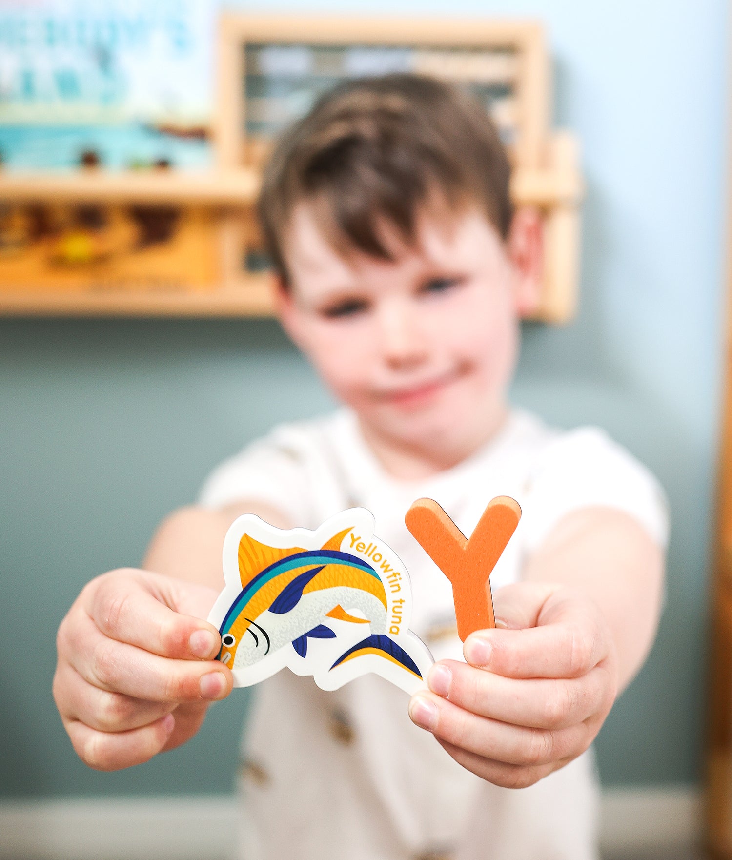 Curious Columbus Magnetic Sea Creatures and Letters – 52 Piece Alphabet &amp; Ocean Magnet Set